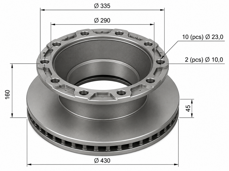 BPW  Eco Disc TSB 4309 / TSB 4312 Treyler Dingili Havalandırmalı fren diski 0308835037  0308835030