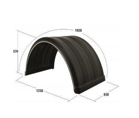 TRAILER WITH MUDDY FLOOR, DOUBLE WHEEL, WHITE STRIPED GROOVED, 650X1920X1350