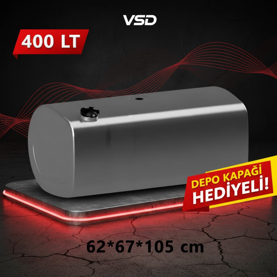 MAN 400 LT GALVANİZ AYAKSIZ YAKIT DEPOSU 62*67*105
