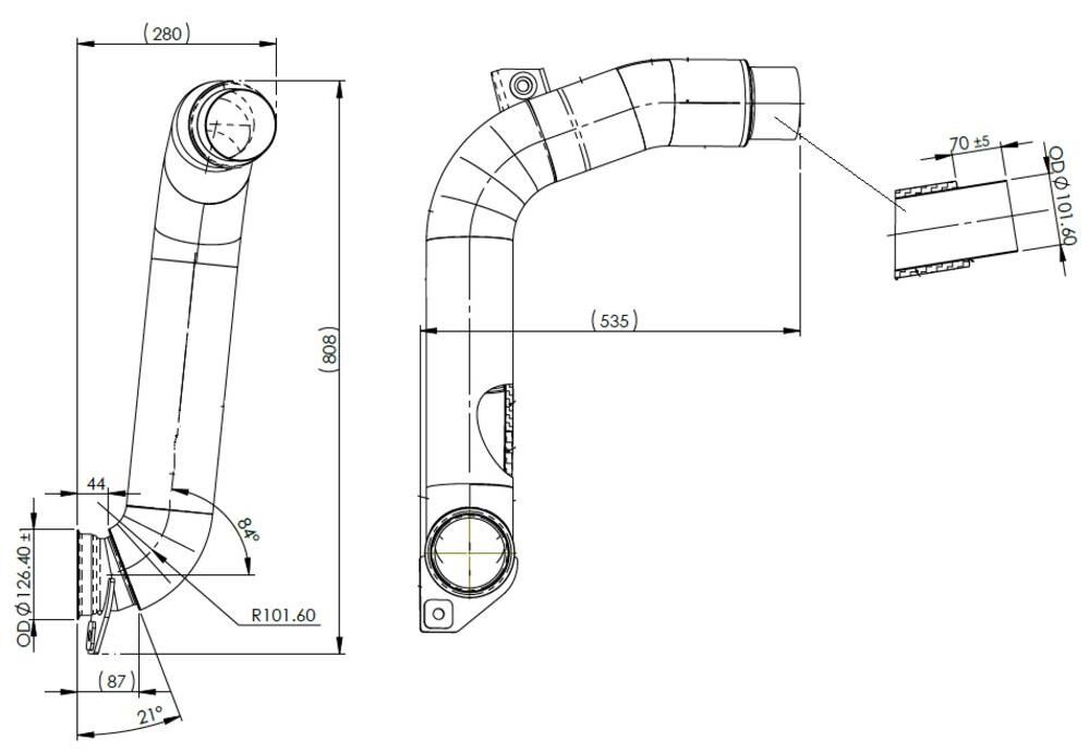 IVECO STRALIS OEM INSULATED INTERMEDIATE PIPE EURO 6 5801437996