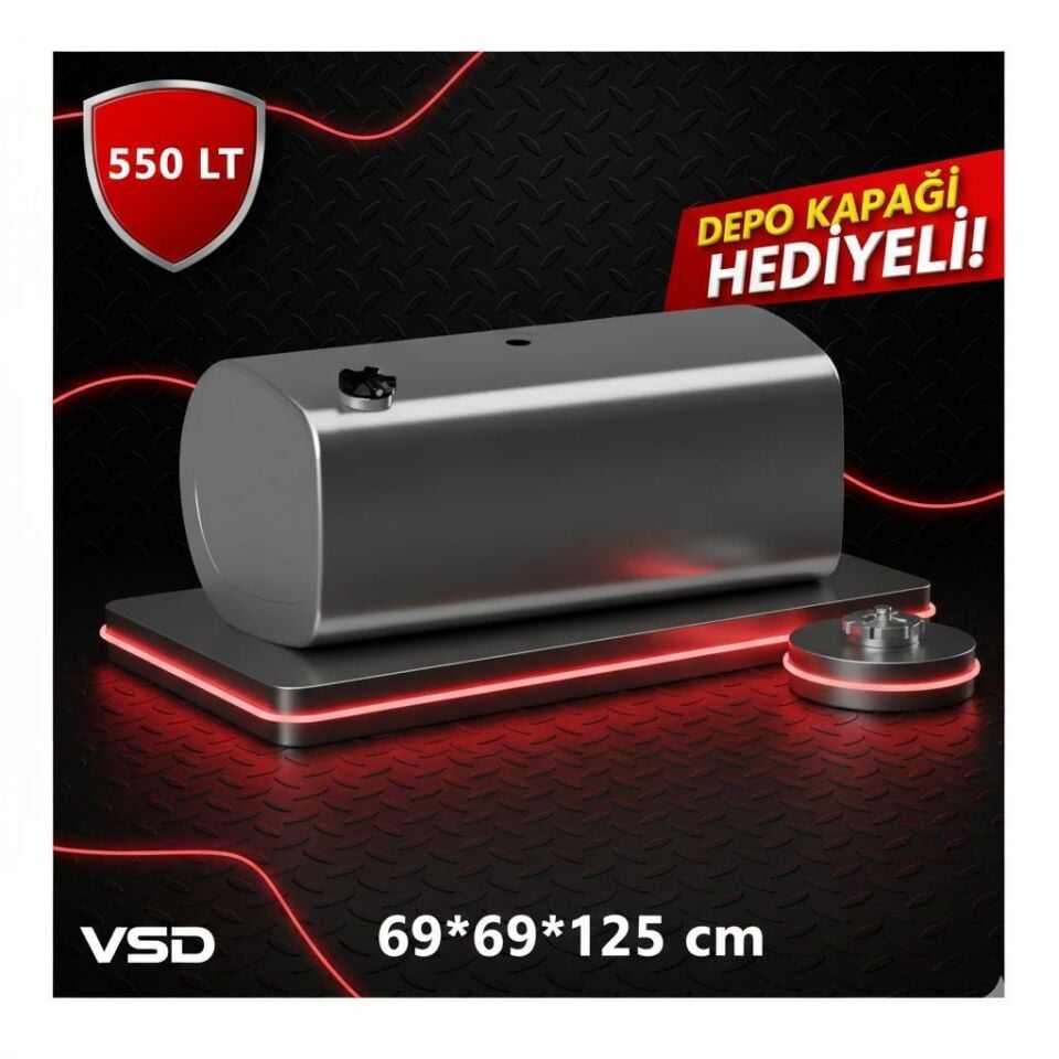 DAF 550 LT GALVANİZ AYAKSIZ YAKIT DEPOSU 69*69*125