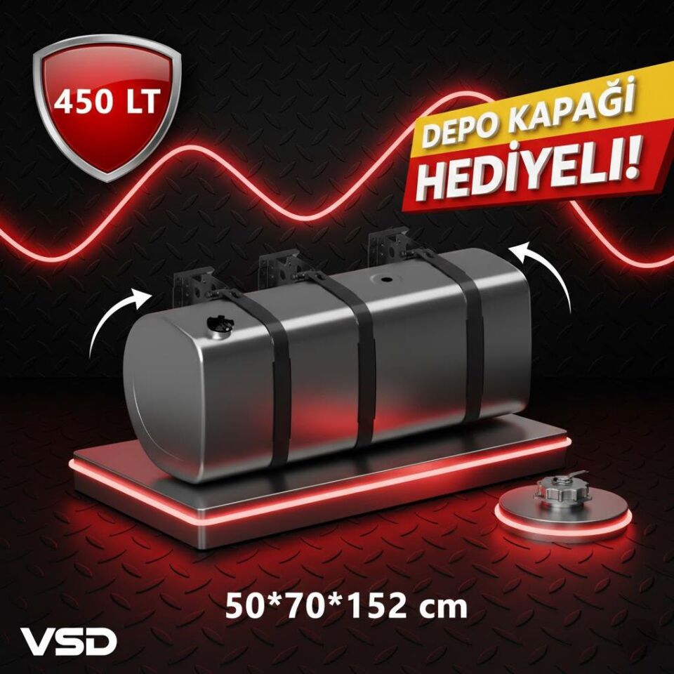 SCANIA (KAMYON P 250-380-400-410-420 G360-400-420-450) 450 LT GALVANİZ AYAKLI YAKIT DEPOSU 50*70*152