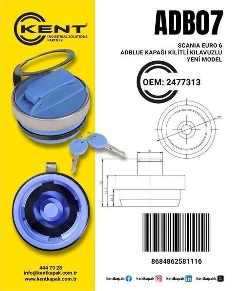SCANİA 7 SERİ  EDBLUE KAPAĞI 2477313 2017-2025