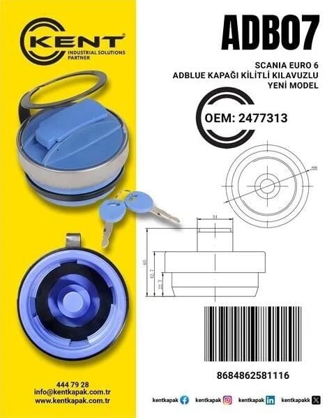 SCANİA 7 SERİ  EDBLUE KAPAĞI 2477313 2017-2025