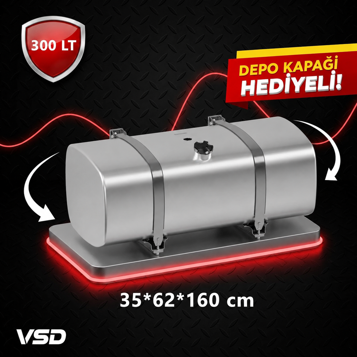 MAN TGL 300 LT ALÜMİNYUM AYAKLI YAKIT DEPOSU 35*62*160