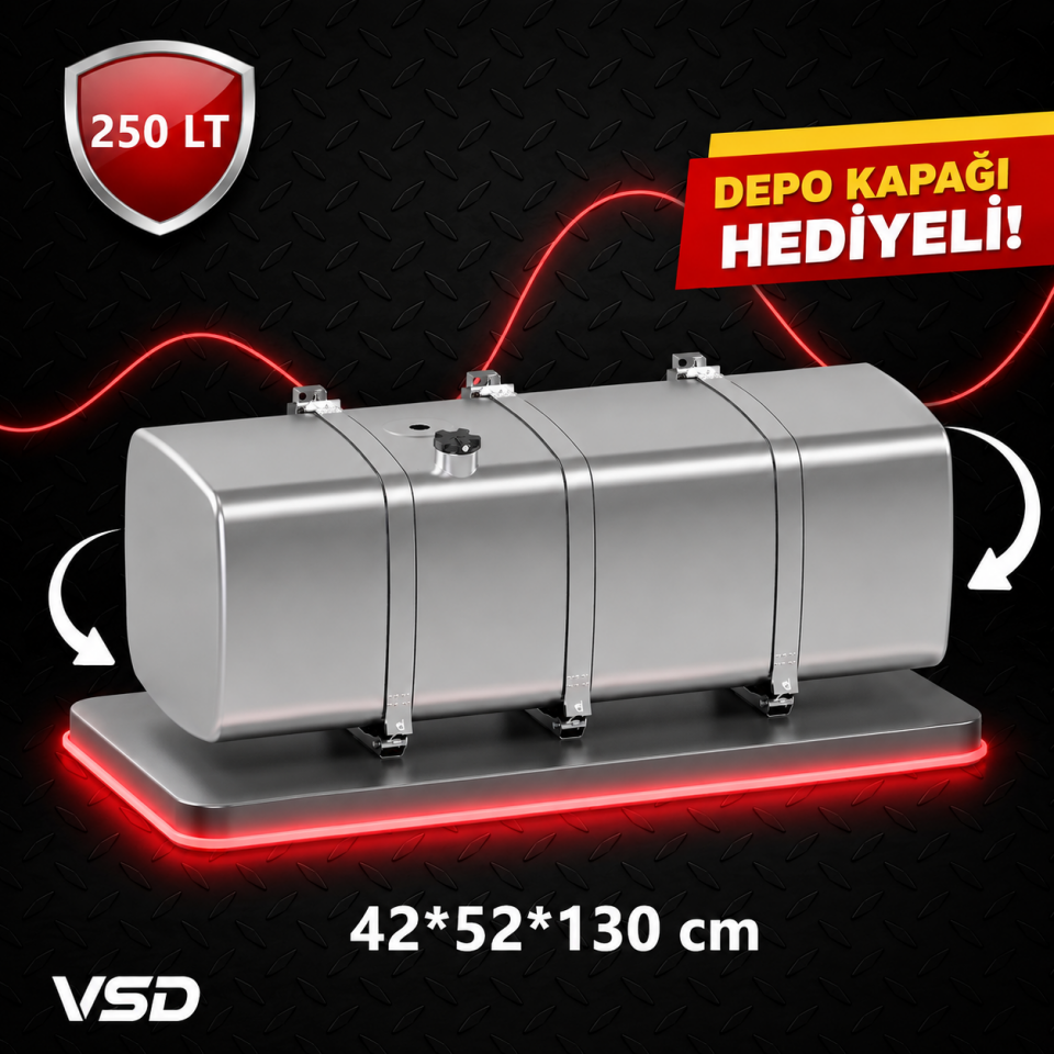 MERCEDES ATEGO 250 LT ALÜMİNYUM AYAKLI YAKIT DEPOSU 42*52*130