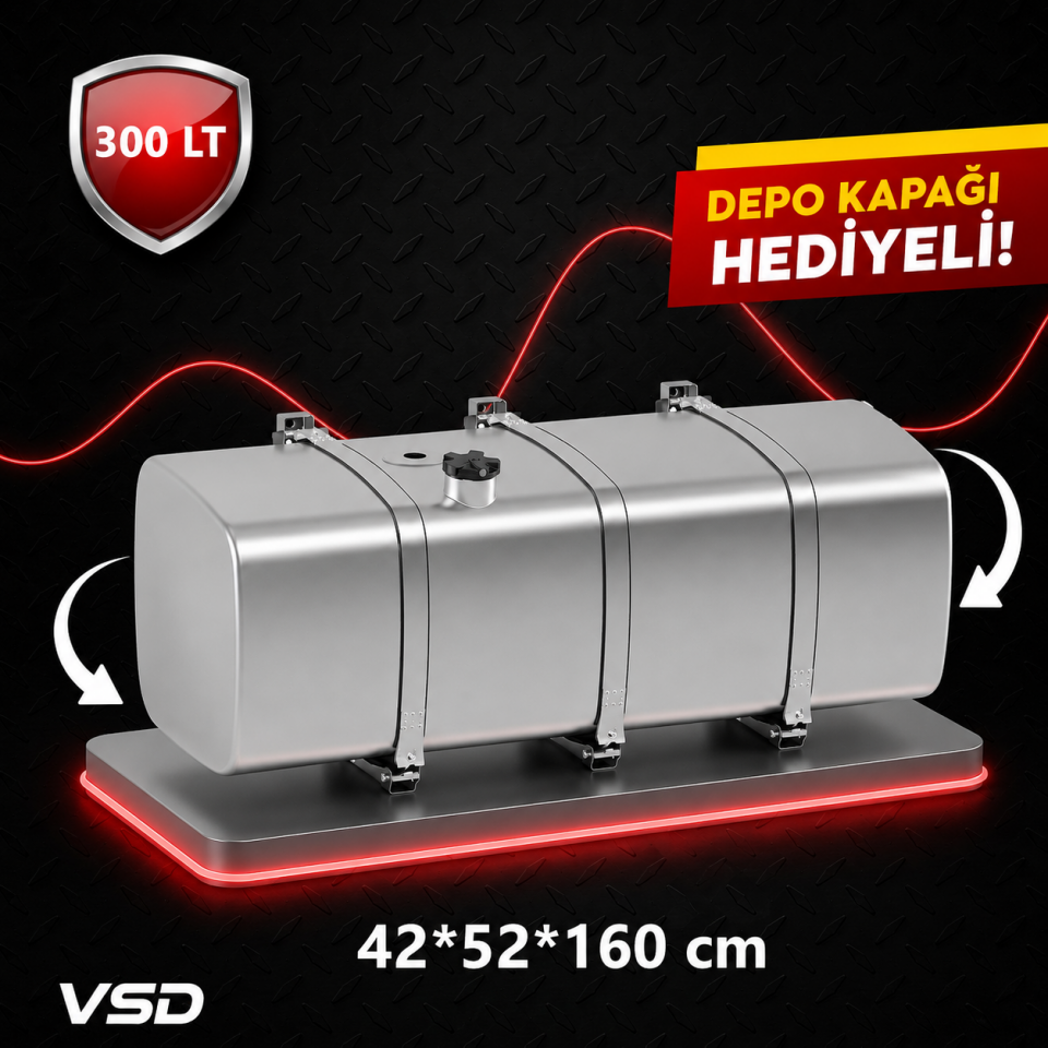 MERCEDES ATEGO 300 LT ALÜMİNYUM AYAKLI YAKIT DEPOSU 42*52*160