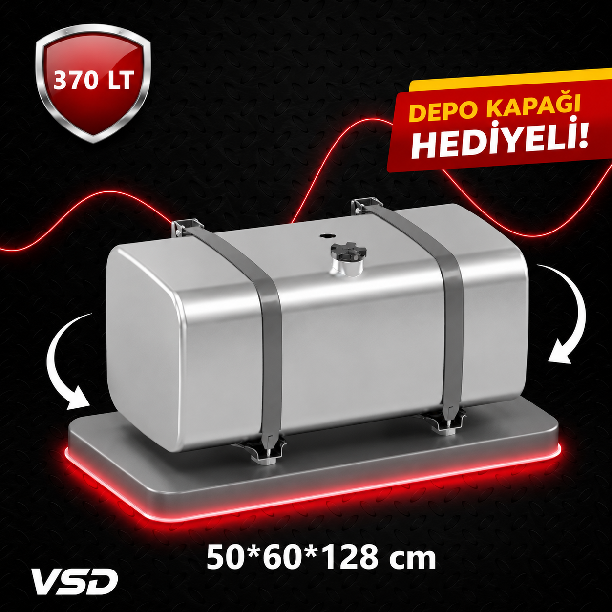 MERCEDES 370 LT ALÜMİNYUM AYAKLI YAKIT DEPOSU 50*60*128