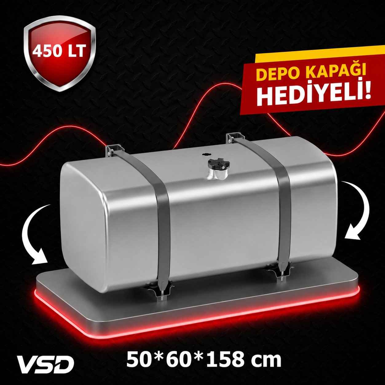 MERCEDES 450 LT ALÜMİNYUM AYAKLI YAKIT DEPOSU 50*60*158