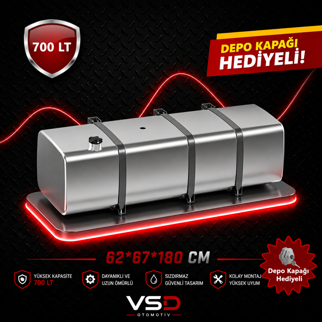 RENAULT 700 LT ALÜMİNYUM AYAKLI YAKIT DEPOSU 62*67*180