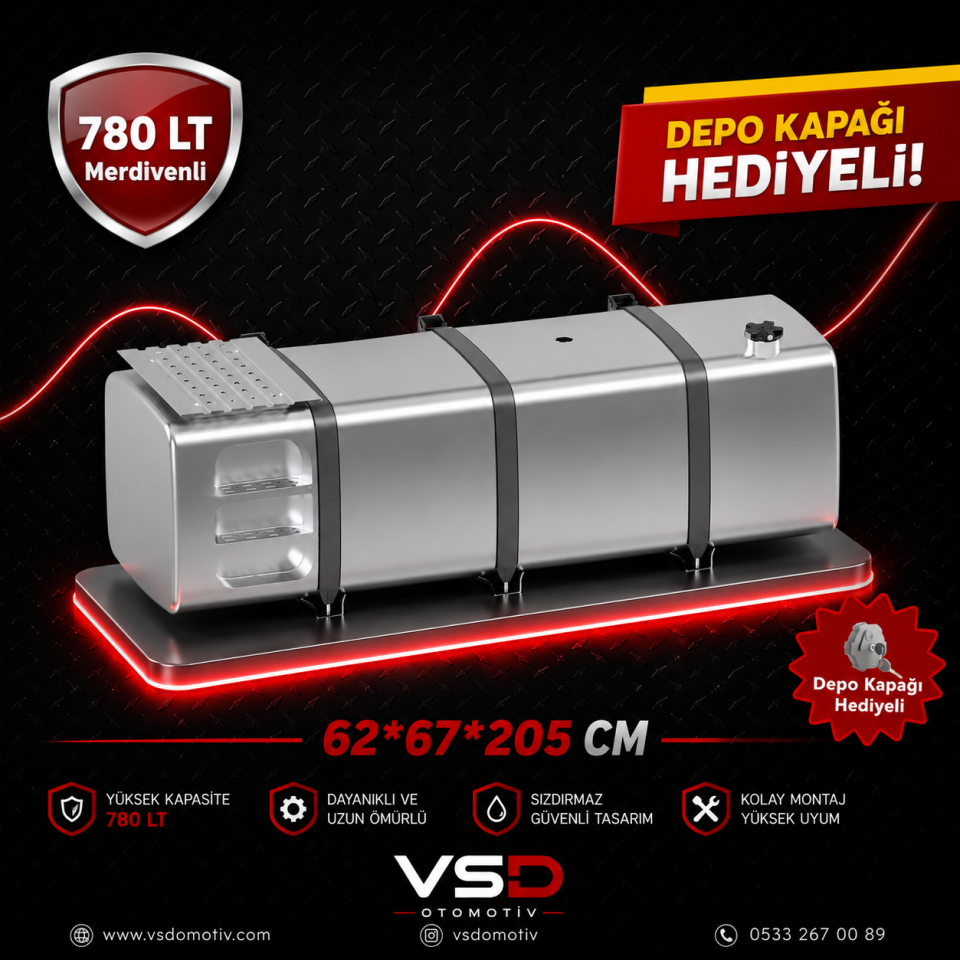RENAULT 780 LT MERDİVENLİ ALÜMİNYUM AYAKLI YAKIT DEPOSU 62*67*205