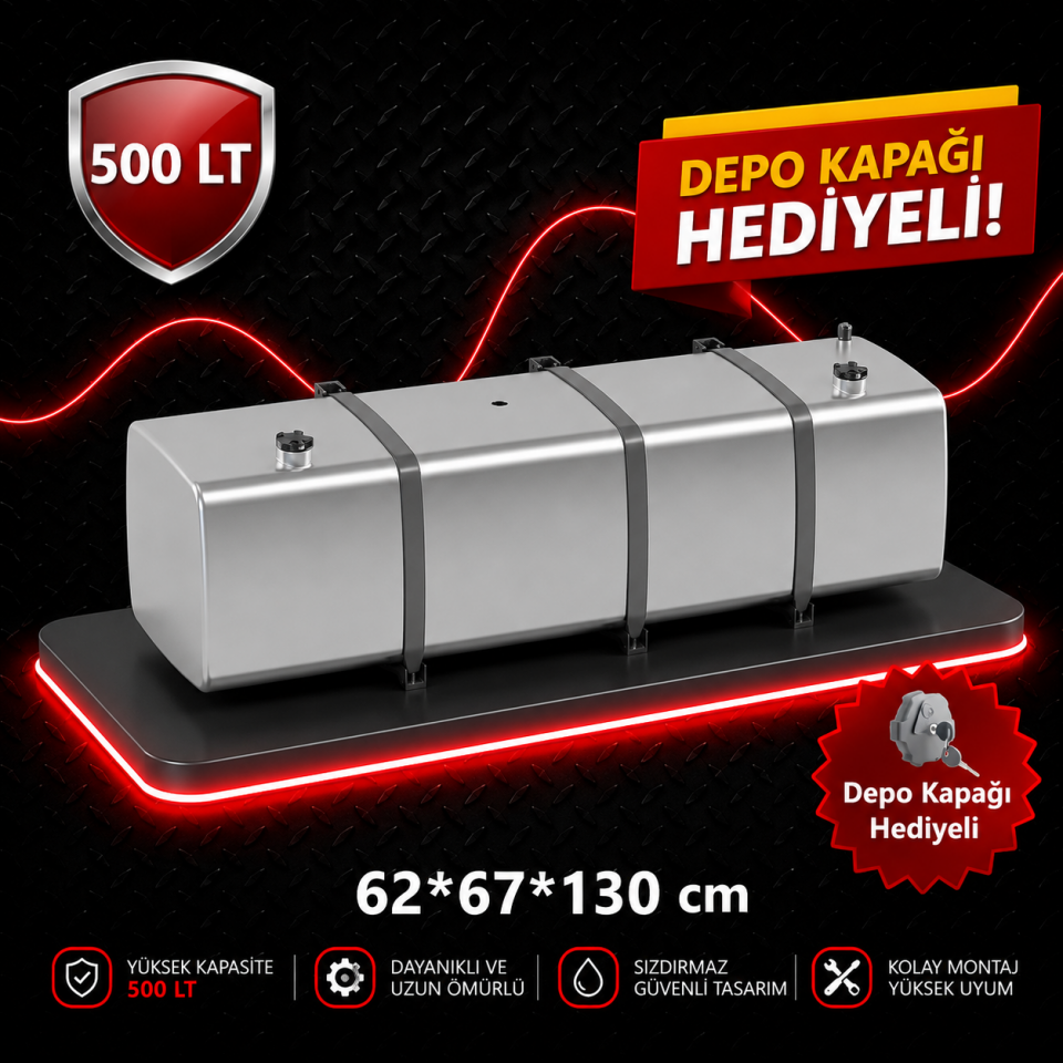 MAN 500 LT ALÜMİNYUM AYAKLI YAKIT DEPOSU 62*67*130