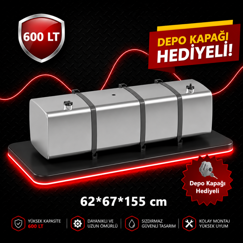 MAN 600 LT ALÜMİNYUM AYAKLI YAKIT DEPOSU 62*67*155