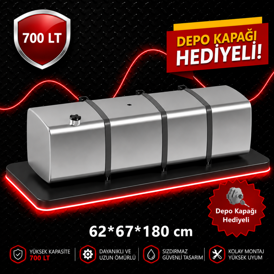 MAN 700 LT ALÜMİNYUM AYAKSIZ YAKIT DEPOSU 62*67*180