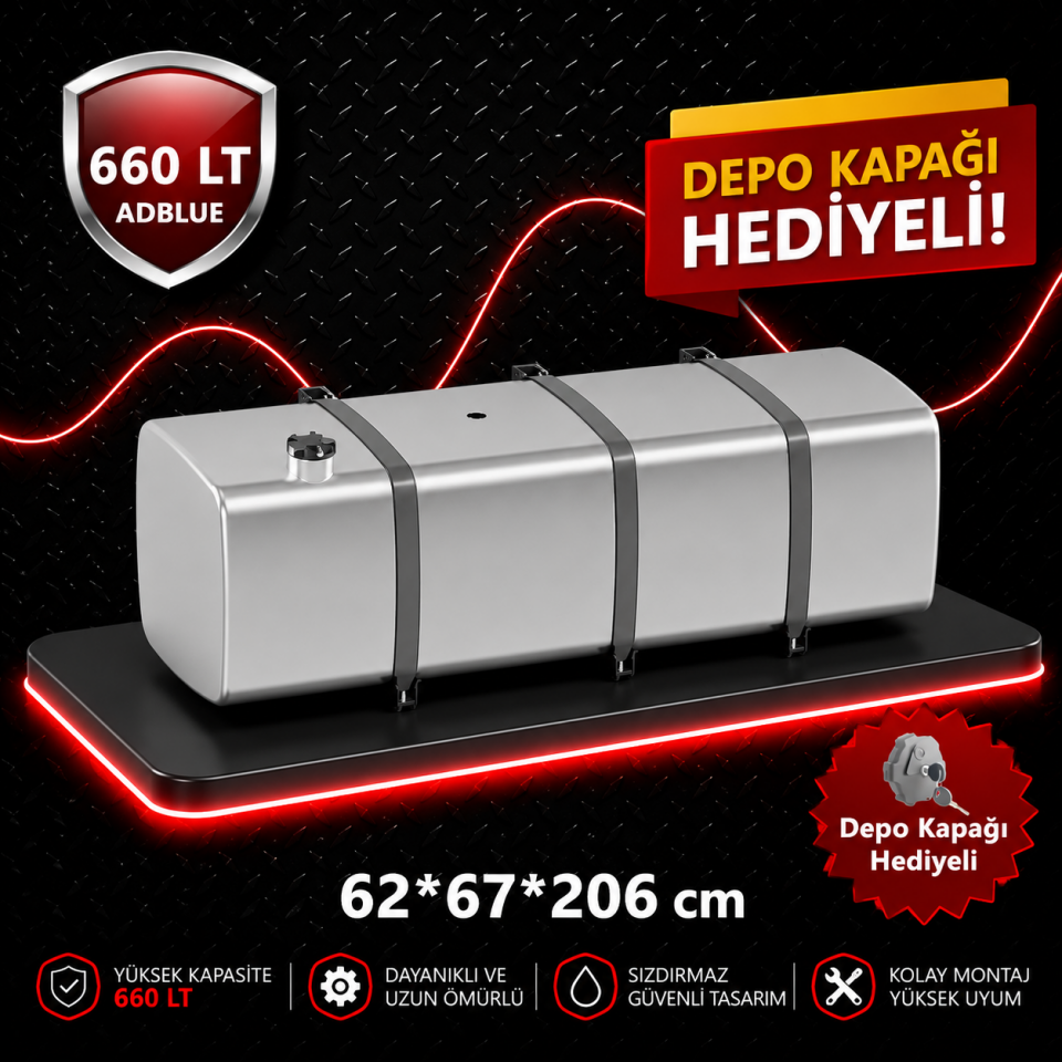 MAN 660 LT ADBLUE ALÜMİNYUM AYAKLI YAKIT DEPOSU 62*67*206