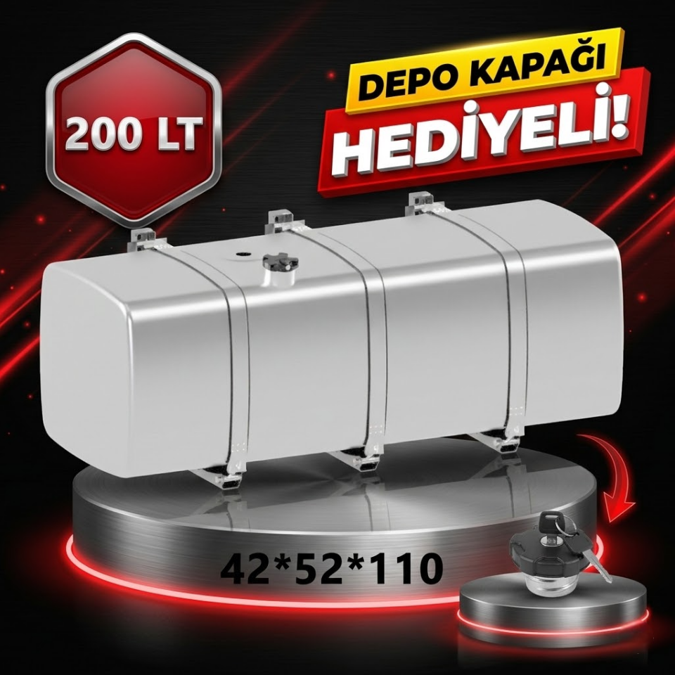 MERCEDES ATEGO 200 LT ALÜMİNYUM AYAKLI YAKIT DEPOSU 42*52*110
